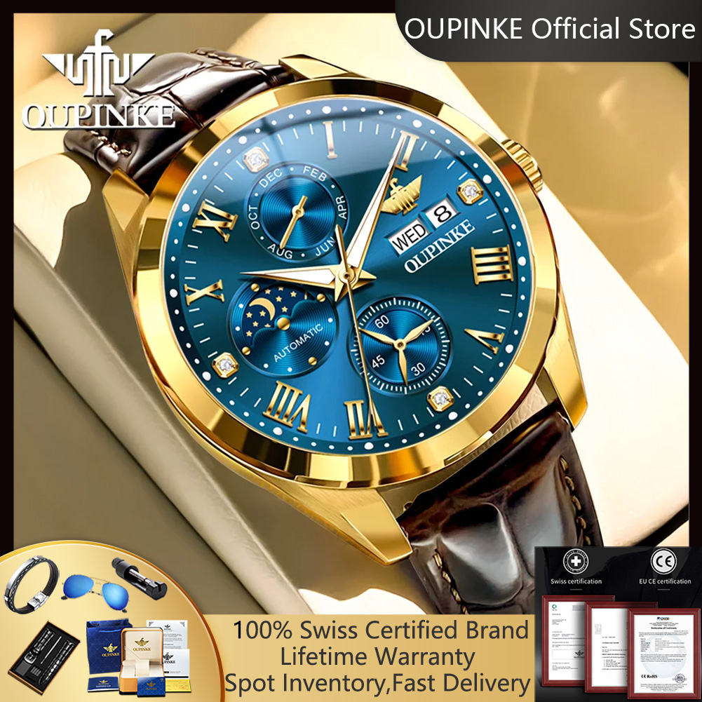 Luxury Watch Grade - OUPINKE 3300 Orologio Automatico Cronografo da