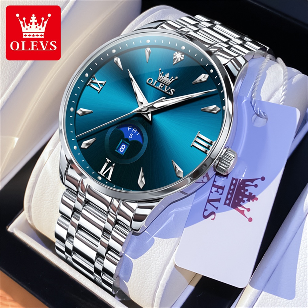 Luxury Watch Men - OLEVS Moon Phase orologi da uomo
