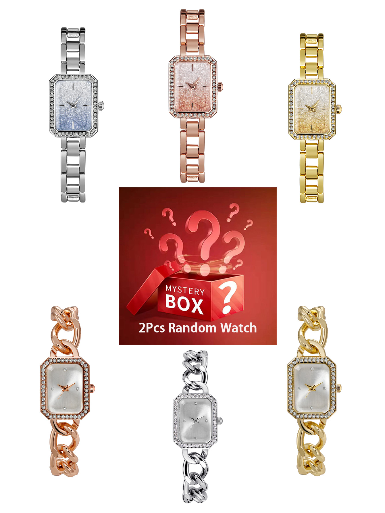 Luxury Watch Square - 2 pezzi orologi da donna scatola