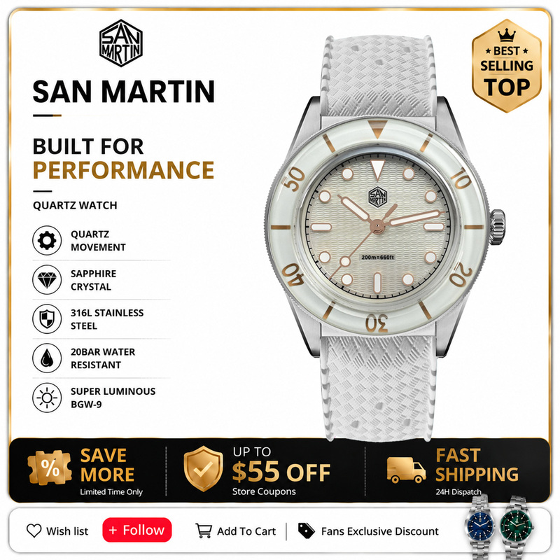 Sapphire Crystal Display - Orologio da donna San Martin 32,5
