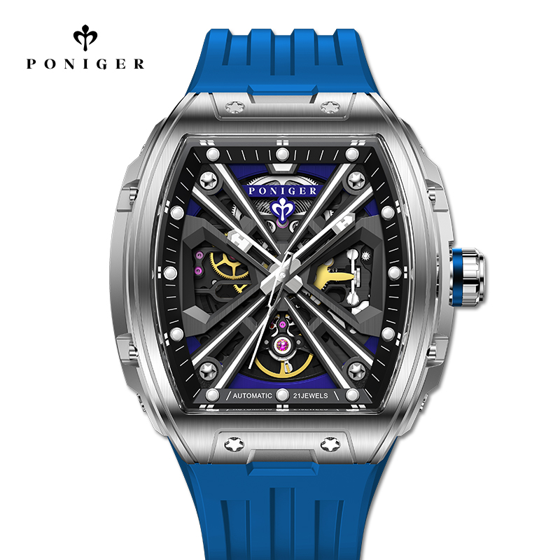 Luxury Watch On Rubber Strap - Orologio da uomo meccanico automatico di