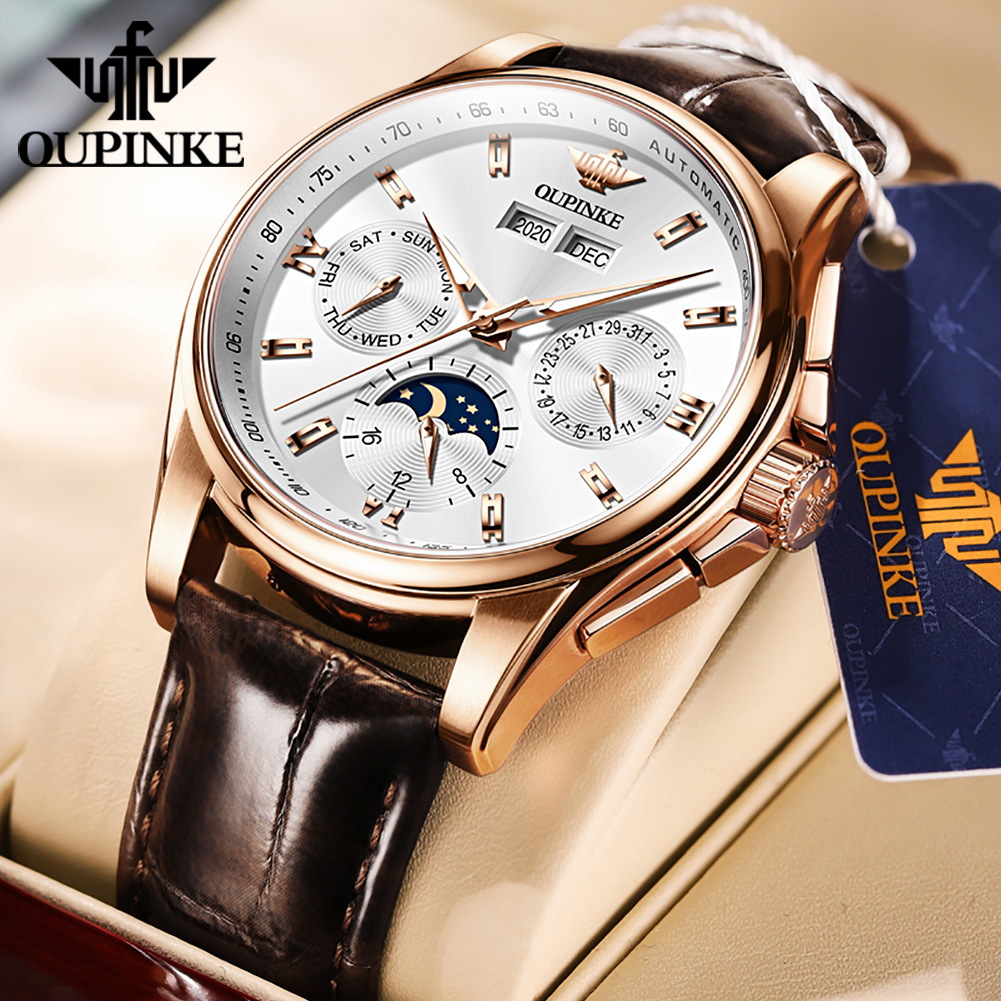 Sapphire Crystal Display - OUPINKE Orologi da uomo Casual Trend