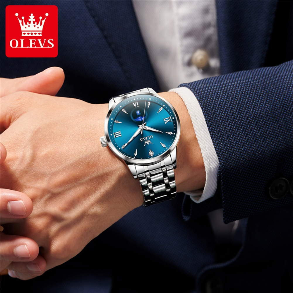 OLEVS Moon Phase orologi da uo - Luxury Watch Men recensione e prezzo